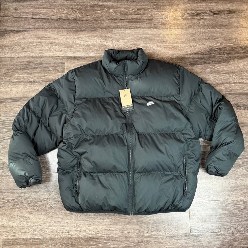 Nike Sportswear Club Puffer Jacket Black White Men's Size XXL 2XL FB7368-010 NWT